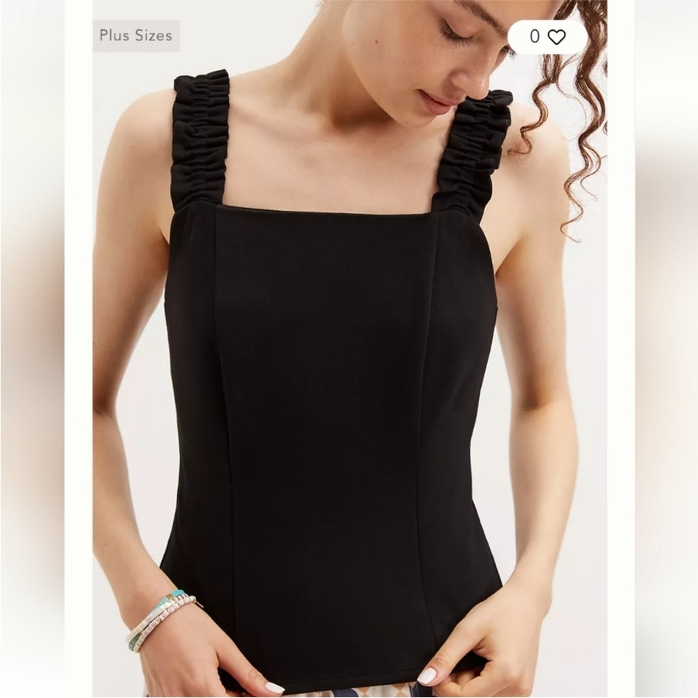 Anthropologie Porridge Black Ruffle Tank